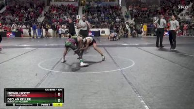 100 lbs Semifinal - Mowgli Scott, Team Of Hard Knox vs Declan Keller, Dodge City Academy