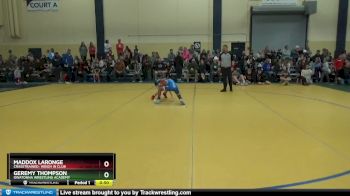 65 10U Champ. Round 1 - Geremy Thompson, Owatonna Wrestling Academy vs Maddox LaRonge, CrassTrained: Weigh In Club