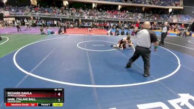 5A 144 lbs Semifinal - Richard Davila, Amarillo Caprock vs Harl (Talan) Ball, Georgetown