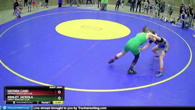 70 lbs Champ. Round 1 - Kenley Jackola, Sweet Home Mat Club vs Hayden Card, Umpqua Wrestling Club