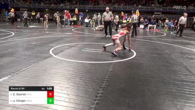 75 lbs Round Of 64 - Chase Secrist, Peters Township vs Jackson Clinger, Brockway