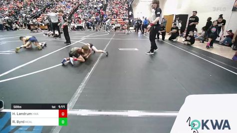 58 lbs Final - Hutch Landrum, HURRICANE WRESTLING ACADEMY vs Ryker Byrd, Mcalester Youth Wrestling