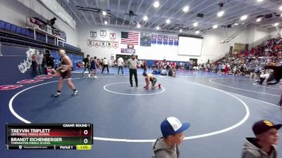 145 lbs Round 1 - Treyvin Triplett, Centennial Middle School vs Brandt Eichenberger, Torrington Middle School