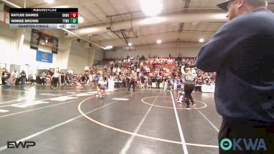 62 lbs Quarterfinal - Raylee Dawes, Keystone Kids Wrestling Club vs Winnie Brown, Team Tulsa Wrestling Club