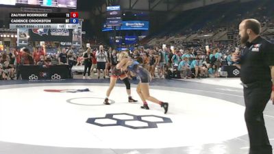 115 lbs Champ. Rd Of 128 - Zaliyah Rodriguez, Texas vs Cadence Crookston, Montana