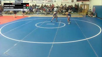 134 lbs Round 3 (6 Team) - Holden Cecil, Valley Christian High School vs Joseph Madrid, Coolidge High School