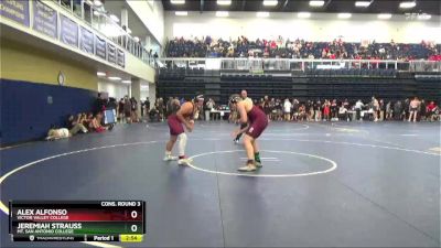 197 lbs Cons. Round 3 - Jeremiah Strauss, Mt. San Antonio College vs Alex Alfonso, Victor Valley College