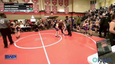 55 lbs 3rd Place - Harper Atkinson, Wyandotte Youth Wrestling vs Keaton Gregory, Vian Wrestling Club