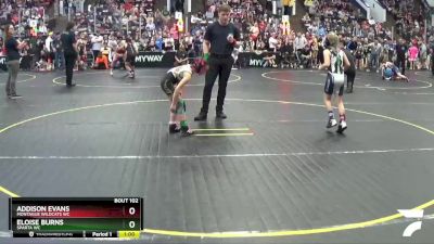 65 lbs Quarterfinal - Addison Evans, Montague Wildcats WC vs Eloise Burns, Sparta WC