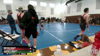 120 lbs Round 2 - Bryton Grant, Cody Middle School vs Garrett Henley, Lovell Middle School