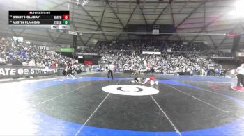 Boys 2A 126 lbs Cons. Round 1 - Austin Flanigan, East Valley (Spokane) vs Brady Holliday, Marysville Pilchuck