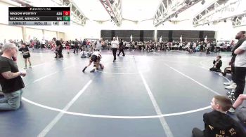 85 lbs Rr Rnd 1 - Mason Worthy, All I See Is Gold Academy K3 vs Michael Mendick, Revival Blue K-3