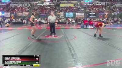 G - 145 lbs Champ. Round 1 - Olive Hoffman, Missoula Hellgate (Girls) vs Elizabeth James, Billings West (Girls)