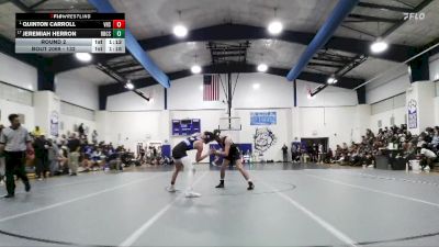 132 lbs Round 2 - Quinton Carroll, Vancleave High School vs Jeremiah Herron, Rocky Bayou Christian School