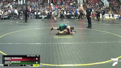 78 lbs Cons. Round 3 - Brody Rodriguez, Mason WC vs Gavin Nemeckay, Dakota WC