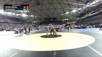 Girls 3A 140 lbs Champ. Round 2 - Taydem Bylin, Enumclaw (Girls) vs Crystal Nielsen, Shelton (Girls)