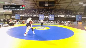 Girls 3A 120 lbs 5th Place Match - Cassidy Halgren, Mount Vernon (Girls) vs Sofia Lie, River Ridge (Girls)
