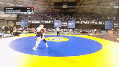 Girls 3A 120 lbs 5th Place Match - Cassidy Halgren, Mount Vernon (Girls) vs Sofia Lie, River Ridge (Girls)