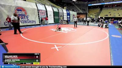 106 Class 2 lbs Cons. Round 1 - Aaron Watson, St. Charles West vs William Nick, Central (Park Hills)