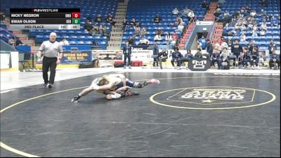 160 lbs 3rd Place - Nicky Negron, Bishop McDevitt vs Ewan Olson, Derry Area