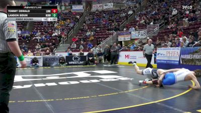 121 lbs First Round - Tommy Oswald, Lower Dauphin vs Landon Sidun, Norwin