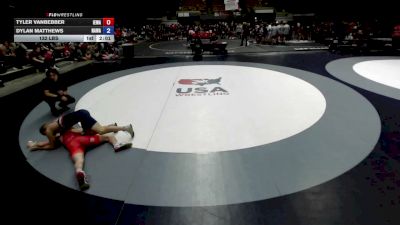 132 lbs Tyler Vanbebber, IEWA - Inland Empire Wrestling Association vs Dylan Matthews, NAWA - North Area Wrestling Association
