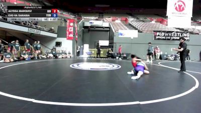 120 lbs Alyssa Marquez, IEWA - Inland Empire Wrestling Association vs Eve-Va Sarabia, TCWA - Tri-Counties Wrestling Association