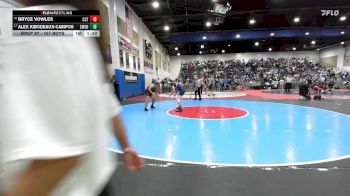 157 Boys Champ. Round 1 - Alex Kibodeaux-Campos, Southwest (SD) vs Bryce Vowles, Christian
