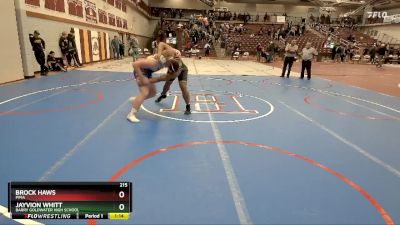 215 lbs Quarterfinal - Jayvion Whitt, Barry Goldwater High School vs Brock Haws, Pima