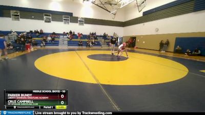 93 lbs Round 5 - Parker Bundy, Liberty Warriors Wrestling Academy vs Cruz Campbell, Mt Spokane Wrestling Club