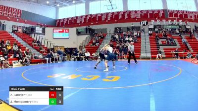 189 lbs Semifinal - Zachary LaBryer, Thomas Jefferson vs John Montgomery, Franklin Regional