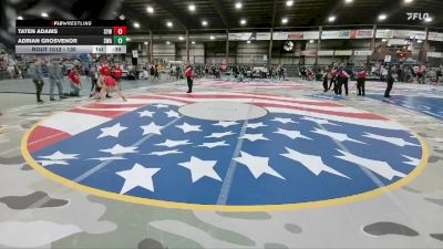 130 lbs Cons. Semi - Taten Adams, Sturgis Youth Wrestling vs Adrian Grosvenor, Siouxland Wrestling Academy