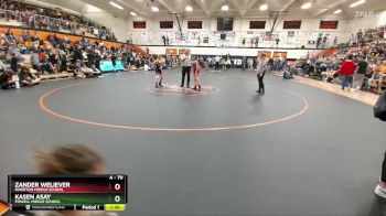 70 lbs Quarterfinal - Kasen Asay, Powell Middle School vs Zander Weliever, Riverton Middle School