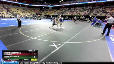 150 Class 4 lbs Quarterfinal - Lucas Robertson, Poplar Bluff vs Grey Petticrew, Carthage