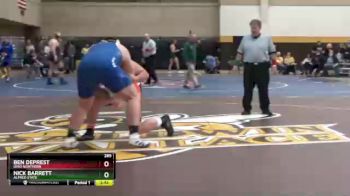 285 lbs Quarterfinal - Nick Barrett, Alfred State vs Ben DePrest, Ohio Northern