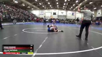 138 lbs Quarterfinals (8 Team) - Noah Monroe, Fillmore Central vs Pryor Mathews, O`Neill