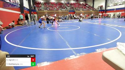 140 lbs Consi Of 4 - Carson Ugrich, Bixby Boys vs Tatum Stottlemyre, Jenks Middle School Boys