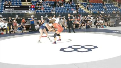 110 lbs Champ. Rd Of 64 - Eva Zimmerman, Utah vs Ava DeWitt, Montana