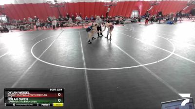132 lbs Cons. Semi - Nolan Owen, Team Nazar Training Center vs Dylan Weigel, Belmont-Platteville Youth Wrestling Club