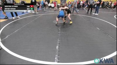 70 lbs Consi Of 4 - Brixten Clymer, Team Guthrie Wrestling vs Bryer Votaw, Madill Takedown