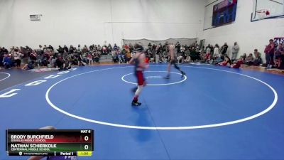 101-103 lbs Round 1 - Brody Burchfield, Douglas Middle School vs Nathan Schierkolk, Centennial Middle School