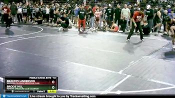 92 lbs Quarterfinal - Brodie Hill, Pomona Wrestling Club Colorado vs Braedyn Anderson, Western Colorado Wrestling Club