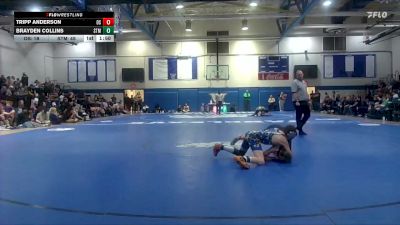 106 lbs 2nd Wrestleback (8 Team) - Brayden Collins, St. Martin High School vs Tripp Anderson, Ocean Springs