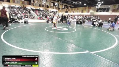 82 lbs Quarterfinal - Cain Person, Central Coast Most Wanted vs Aj Martinez, Team Temecula /Pin Club