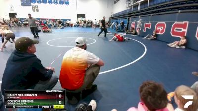 92 lbs Quarterfinal - Casey Veldhuizen, Douglas WC vs Colson Siemens, Natrona Colts WC