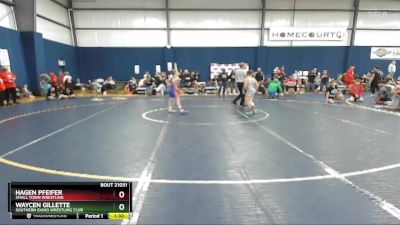 90 lbs 5th Place Match - Hagen Pfeifer, Small Town Wrestling vs Waycen Gillette, Southern Idaho Wrestling Club