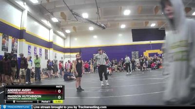 85 lbs Cons. Semi - Andrew Avery, Stratford Knights Youth vs Madison Hutchinson, Summerville Takedown Club