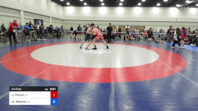 165 lbs 1/4 Final - Jace Parent, Ga vs Konlin Weaver, Ga