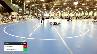 90 lbs Consi Of 16 #1 - Karson Haseley, NY vs Chase Wirnsberger, PA