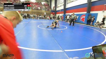85 lbs Quarterfinal - Jett Manning, Barnsdall Youth Wrestling vs LEBRAE JONES, HURRICANE WRESTLING ACADEMY
